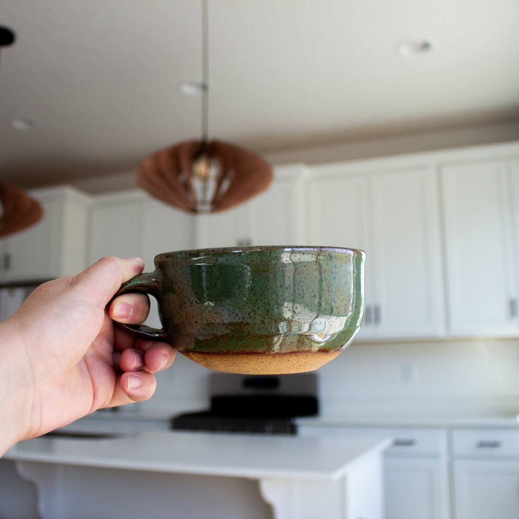 Speckled Shino Latte Mug - Mosswood
