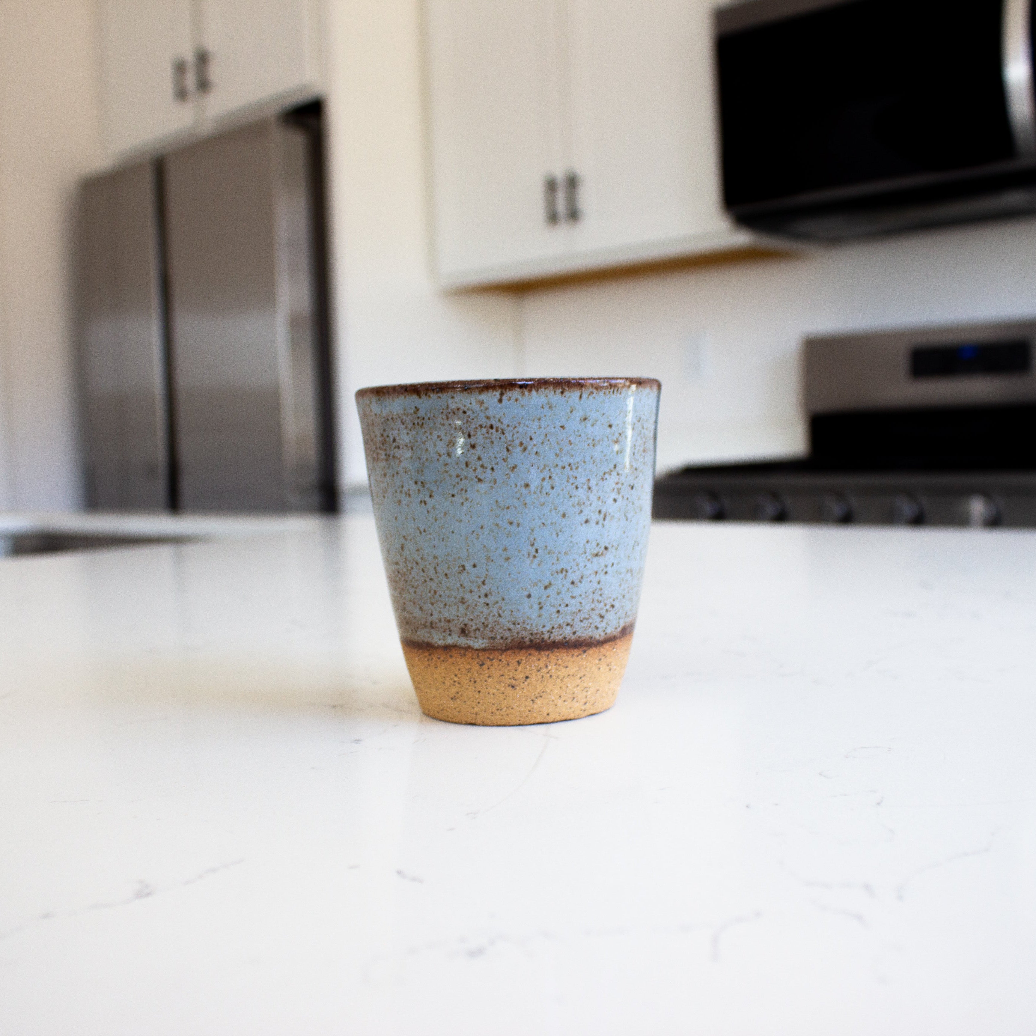 Speckled Shino Cup - Robin Egg