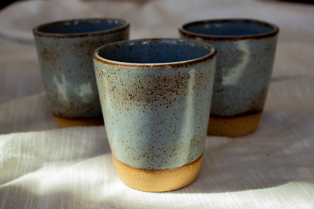 Speckled Shino Cup - Robin Egg