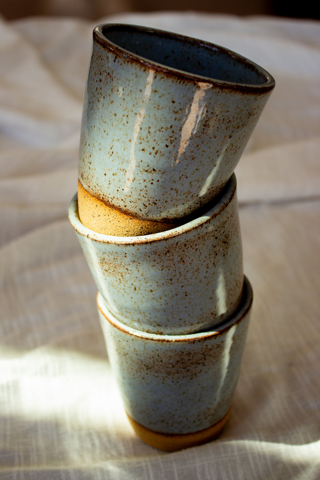 Speckled Shino Cup - Robin Egg