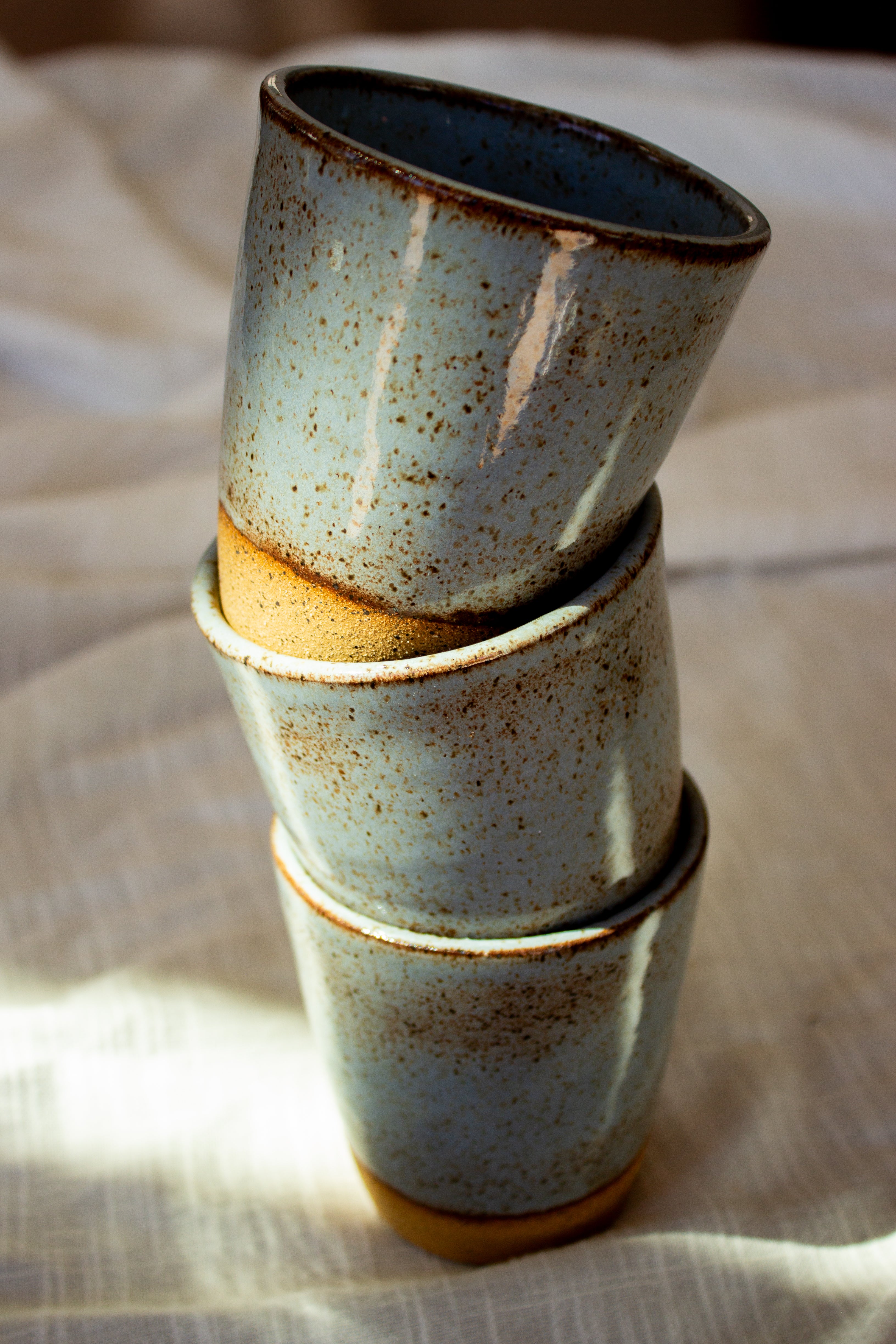 Speckled Shino Cup - Robin Egg