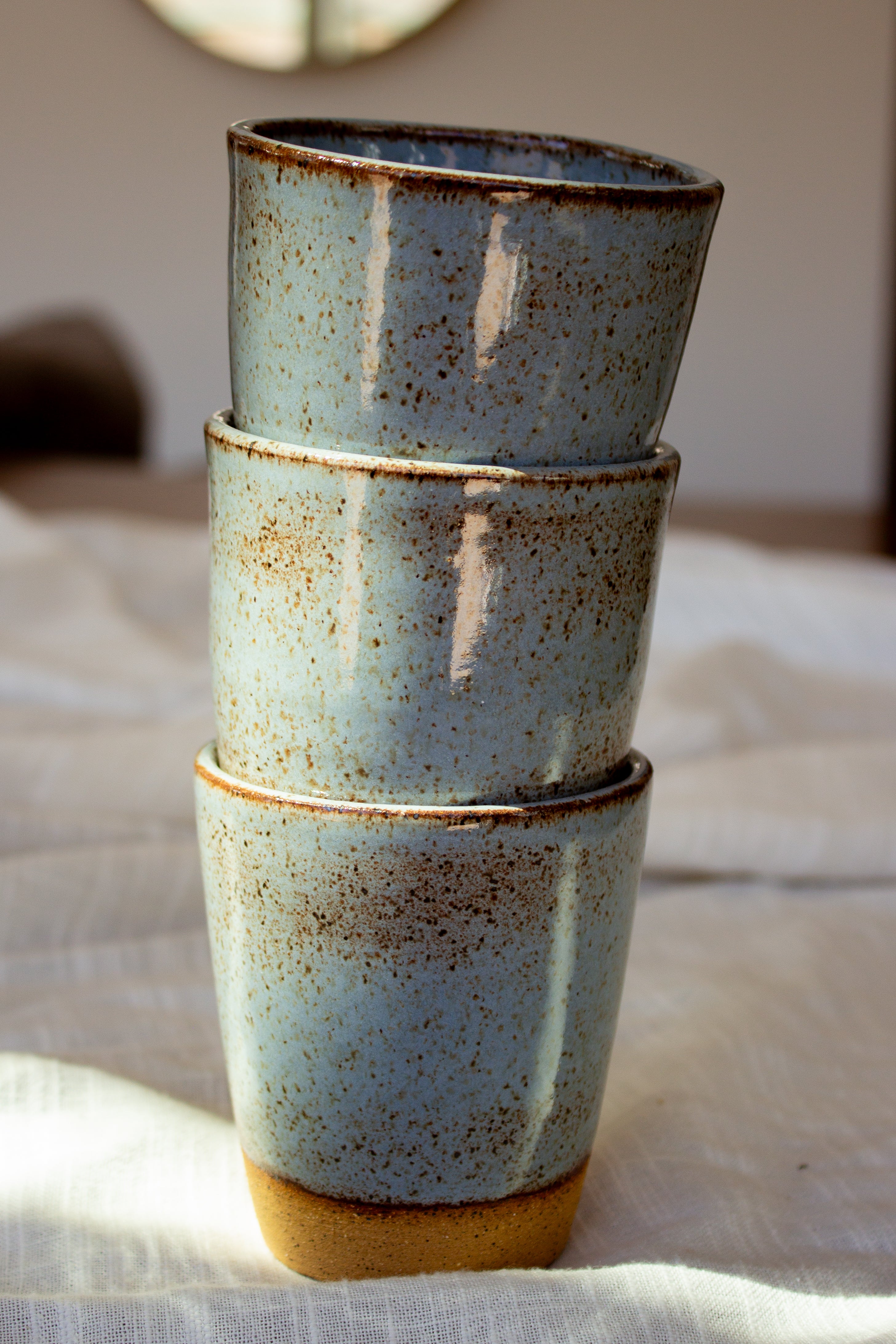 Speckled Shino Cup - Robin Egg