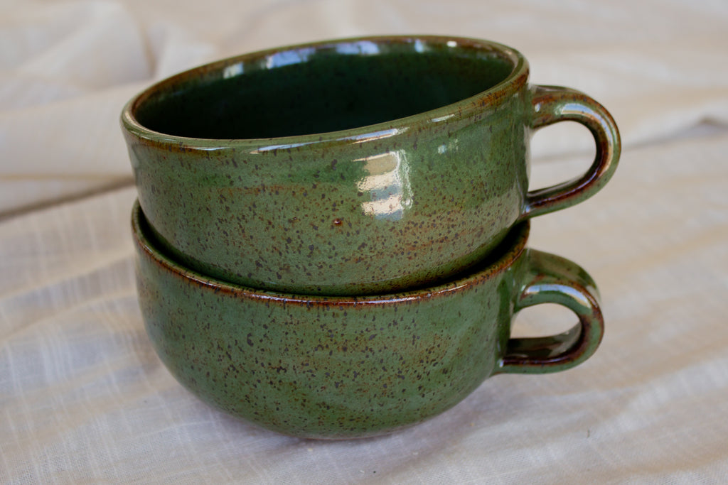 Speckled Shino Latte Mug - Mosswood