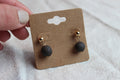 New Moon Clay Sphere Earrings – Hand-Rolled Obsidian Clay