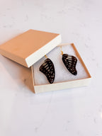 Large Black & White Butterfly Earrings