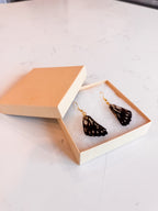 Real Butterfly Wing Earrings - Small Black & White