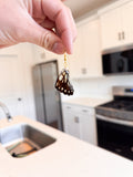 Real Butterfly Wing Earrings - Small Black & White