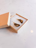 Real Butterfly Wing Earrings - Small Translucent Yellow & Black