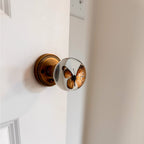 Golden Spotted Monarch Butterfly Resin Doorknob – Handmade, One of a Kind